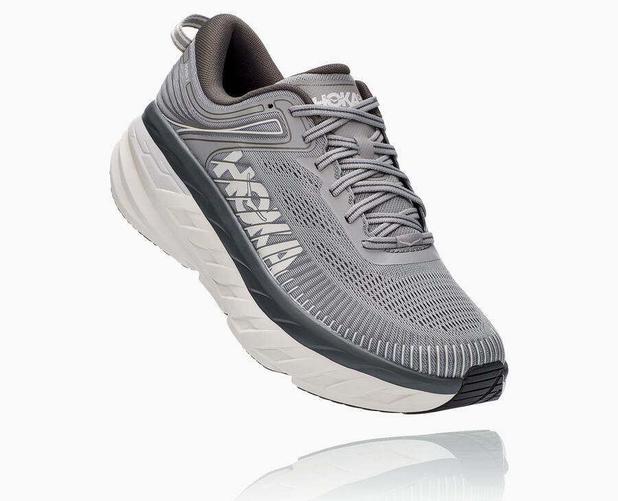 Hoka Australia One One Bondi 7 - Mens Running Shoes Grey - MWZAU-2065